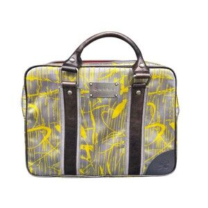 Abbi Nylon and Leather Quilted Padded Laptop Crossbody Shoulder Messenger Bag